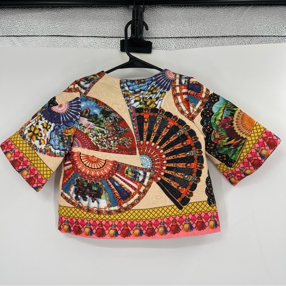 Asian Inspired Print Girls Quilted Jacket Coat - Picture 7 of 12